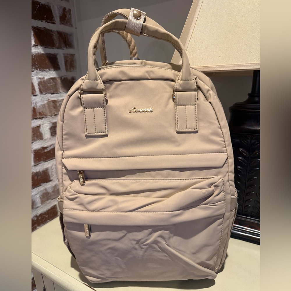 Laptop Backpack for Women 15.6 Inch Laptop Bag with USB Port - Beige - Picture 9 of 11